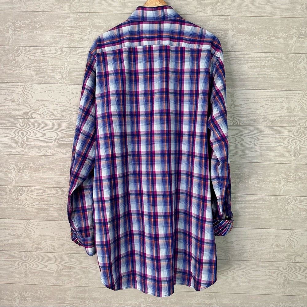 Taylorbyrd Button Down Flip Cuff Plaid Shirt 2xlt - image 5